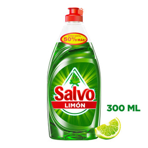 DETERGENTE LIQUIDO LAVATRASTES SALVO LIMON 300  ML.