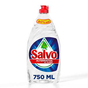 DETERGENTE LIQUIDO LAVATRASTES SALVO ALTERNATIVA AL CLORO 750  ML.