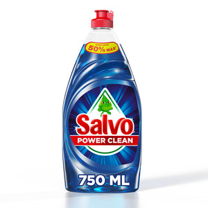 DETERGENTE LIQUIDO LAVATRASTES SALVO POWER CLEAN 750  ML.