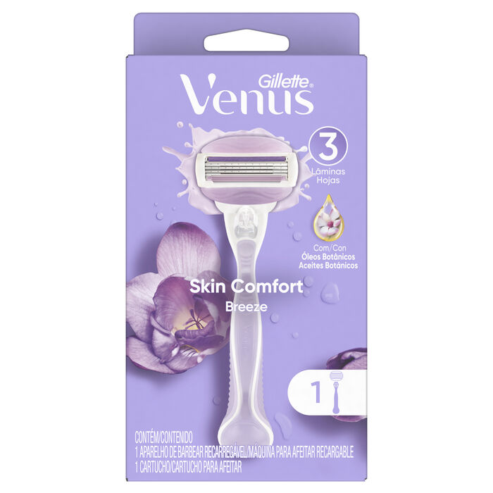 GILLETTE VENUS BREEZE MAQUINA PARA AFEITAR 2 EN 1 RECARGABLE 3 HOJAS 1  PZA.