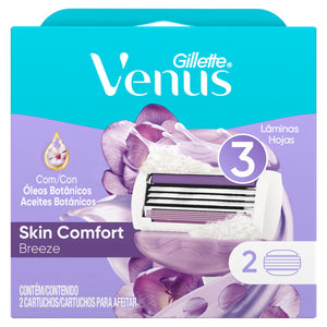 GILLETTE VENUS BREEZE CARTUCHOS PARA AFEITAR 3 HOJAS 2  PZA.