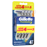 GILLETTE PRESTOBARBA3 RASTRILLO DESECHABLE 4X3 NAL 4  PZA.