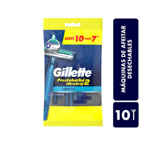 GILLETTE PRESTOBARBA ULTRAGRIP RASTRILLO DESECHABLE 10X7PZAS 10  PZA.