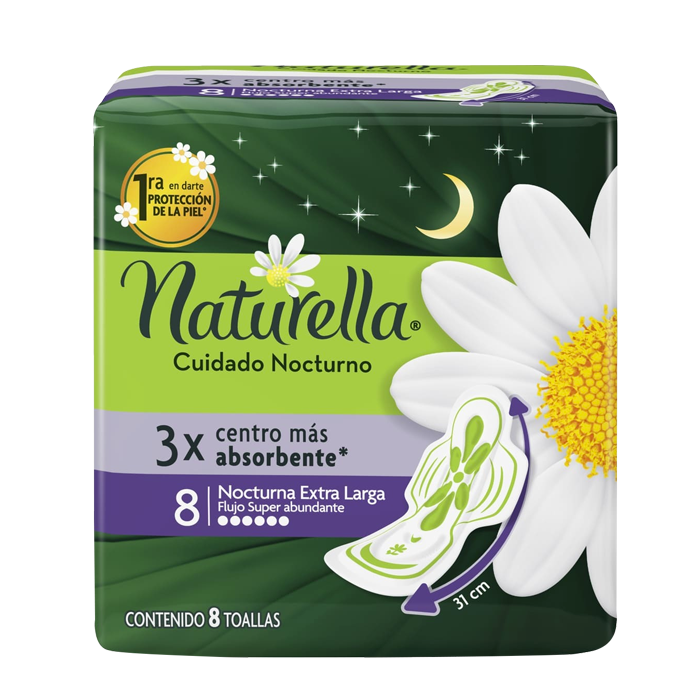 TOALLA FEMENINA NATURELLA NOCTURNA 8  PZA.