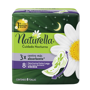 TOALLA FEMENINA NATURELLA NOCTURNA 8  PZA.