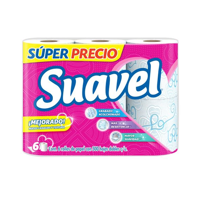 PAPEL HIGIENICO SUAVEL ECONOPACK 300HD 6  ROLLO