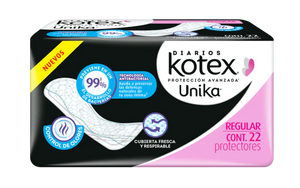 PANTIPROTECTORES KOTEX UNIKA DIARIOS REGULARES 22  PZA.