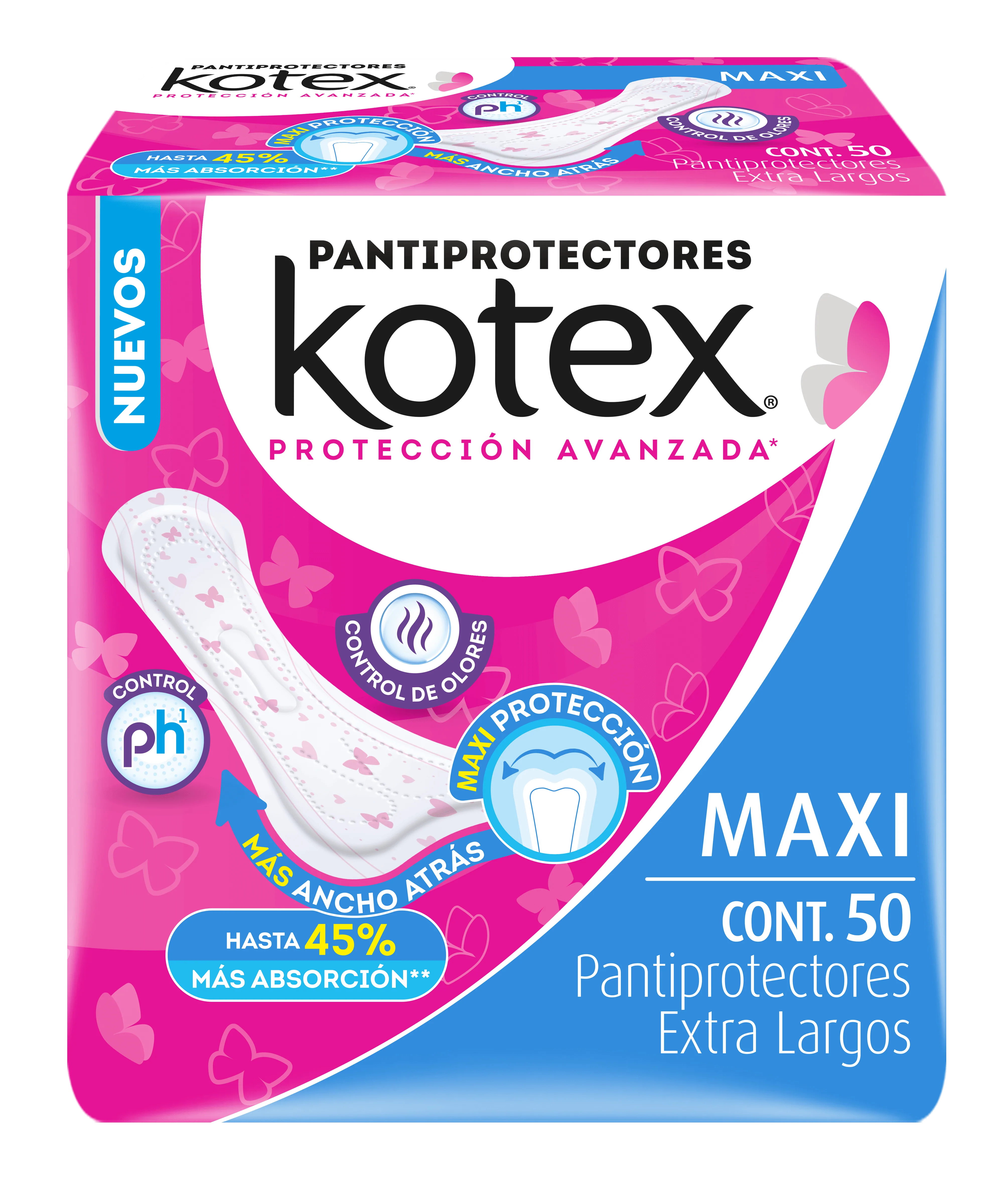 PANTIPROTECTORES KOTEX EXTRA LARGOS 50  PZA.