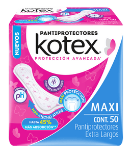 PANTIPROTECTORES KOTEX EXTRA LARGOS 50  PZA.