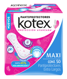 PANTIPROTECTORES KOTEX EXTRA LARGOS 50  PZA.