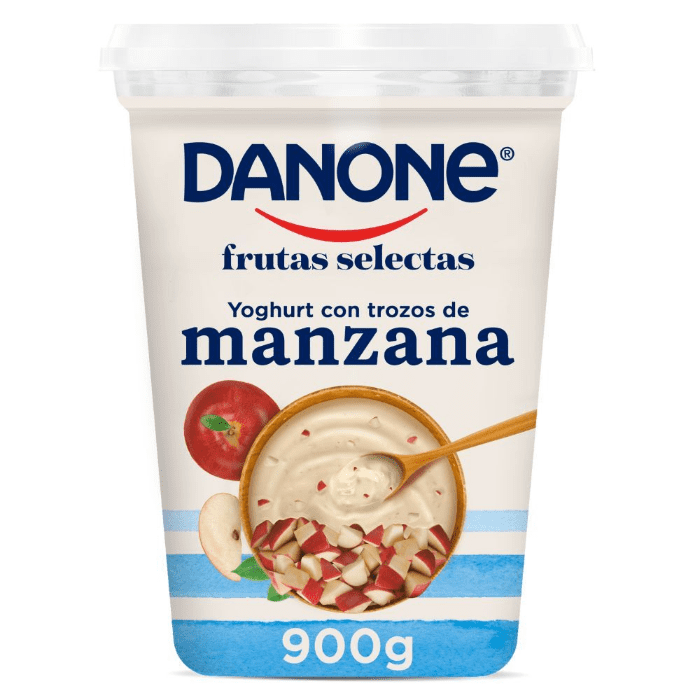 YOGHURT BATIDO DANONE CON MANZANA 900  GR.