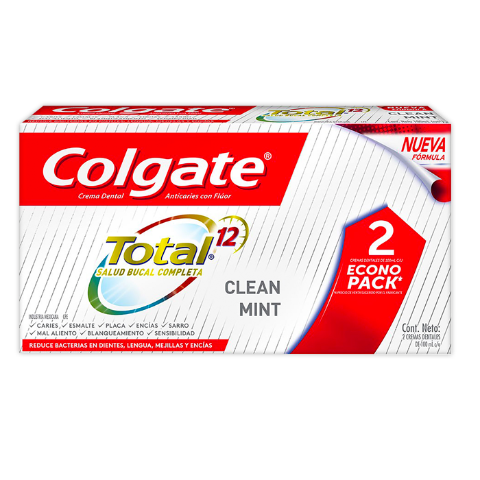 CREMA DENTAL COLGATE TOTAL 2 PZAS 100 ML C/U 200  ML.