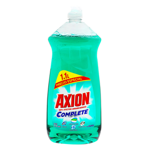 DETERGENTE  LIQUIDO LAVATRASTES AXION COMPLETE PLASTICOS 1.100  LT.