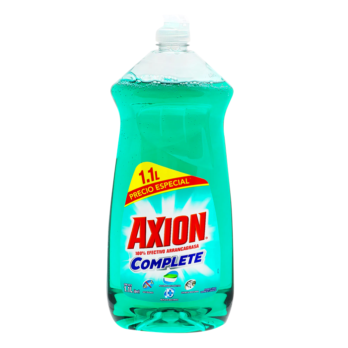 DETERGENTE  LIQUIDO LAVATRASTES AXION COMPLETE PLASTICOS 1.100  LT.