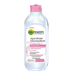 AGUA MICELAR GARNIER DESMAQUILLANTE TODO EN 1 400  ML.