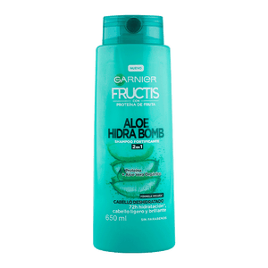 SHAMPOO FRUCTIS ALOE HIDRA BOMB CABELLO DESHIDRATADO FORTIFICANTE 2 EN 1 650  ML.