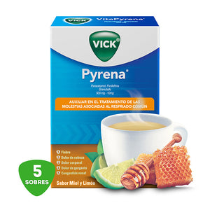 VICK PYRENA MIEL Y LIMÓN GRANULADO ANTIGRIPAL 5  PZA.