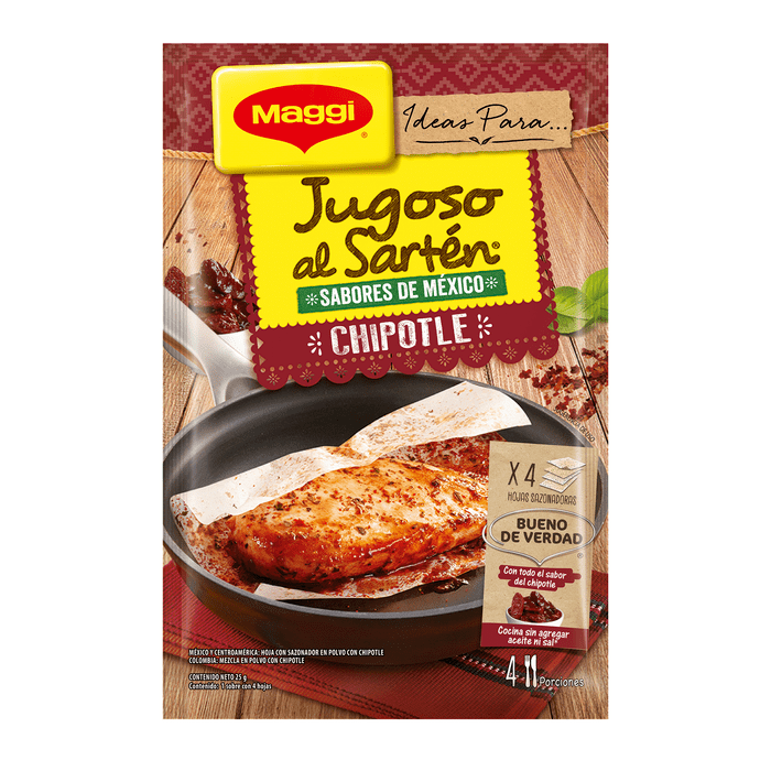 PAPIRO JUGOSO AL SARTEN MAGGI SABOR CHIPOTLE BOLSA 25  GR.