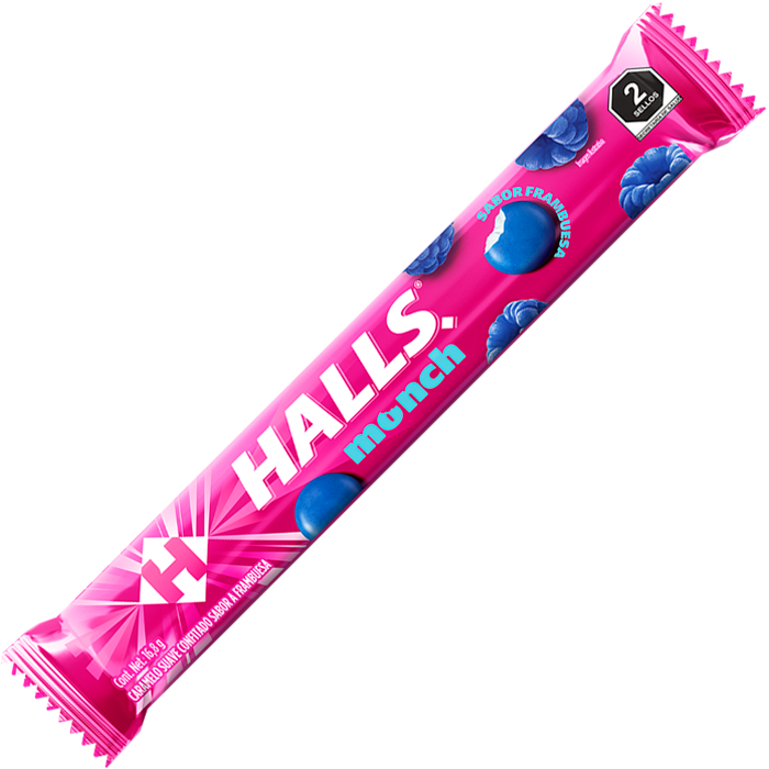 CARAMELO SUAVE HALLS MONCH FRAMBUESA PIEZA 16.800  GR.