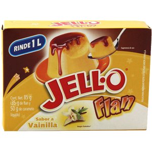 FLAN CON CARAMELO LÍQUIDO JELL-O CAJA 35  GR.