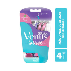 MAQUINA PARA AFEITAR GILLETTE VENUS 3 SIMPLY PACK 4  PZA.