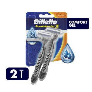 MAQUINA PARA AFEITAR GILLETTE PRESTOBARBA 3 2  PZA.