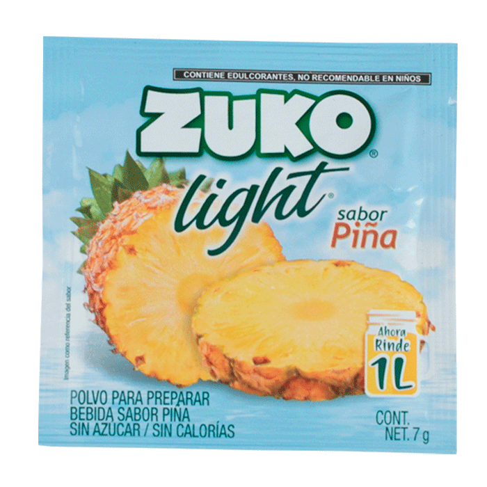 BEBIDA EN POLVO ZUKO LIGHT PIÑA 7  GR.