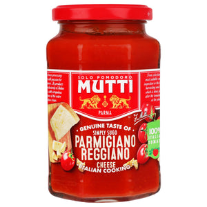 MUTTI SALSA DE TOMATE CON QUESO PARMESANO  FRASCO 400  GR.