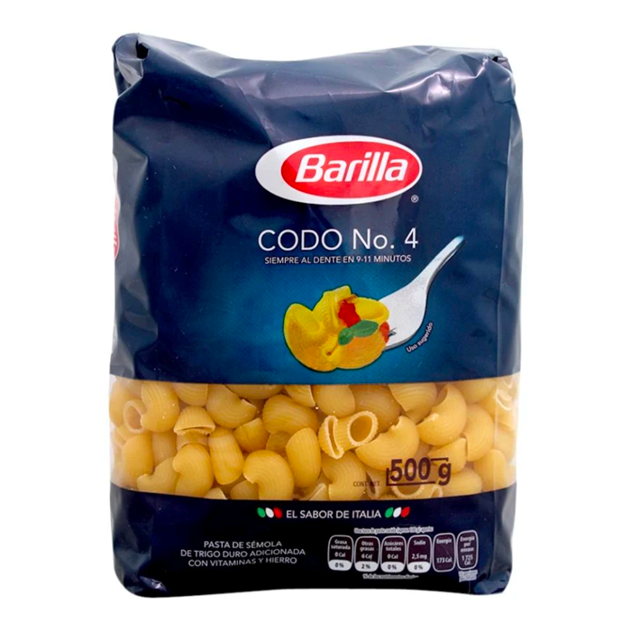 PASTA PARA SOPA CODO No4 BARILLA 500  GR.