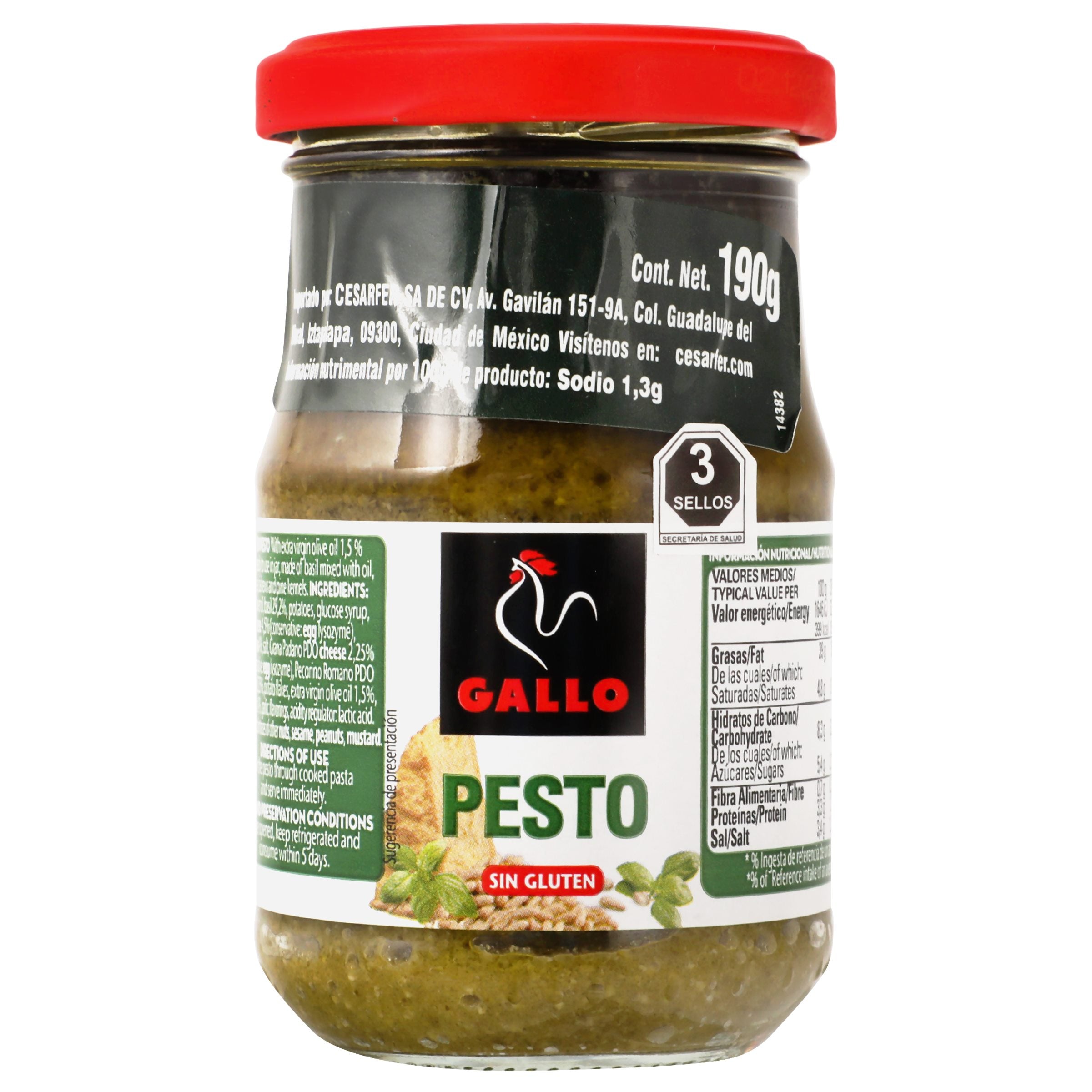 PESTO VERDE GALLO FRASCO 190  GR.