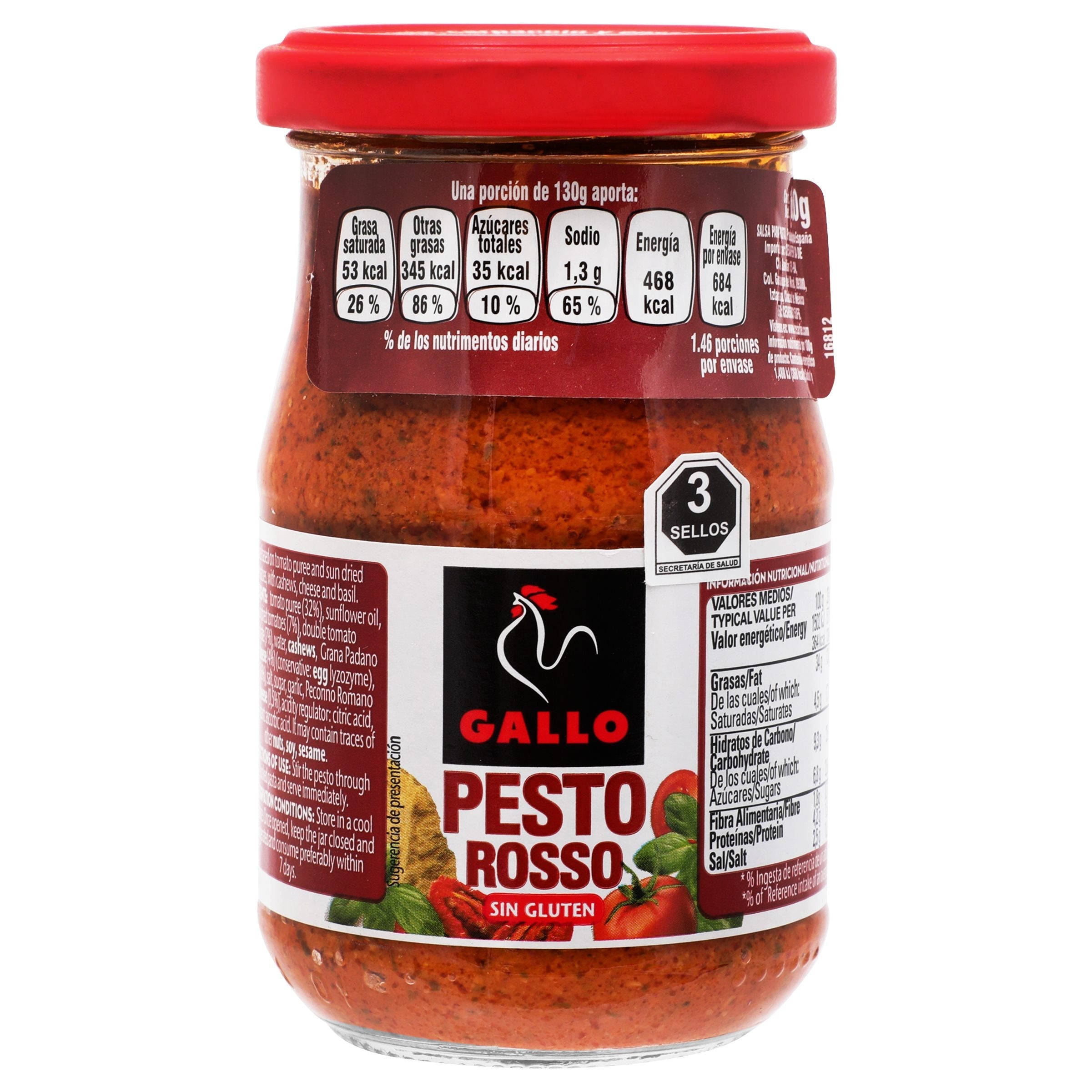 PESTO ROSSO GALLO FRASCO 190  GR.