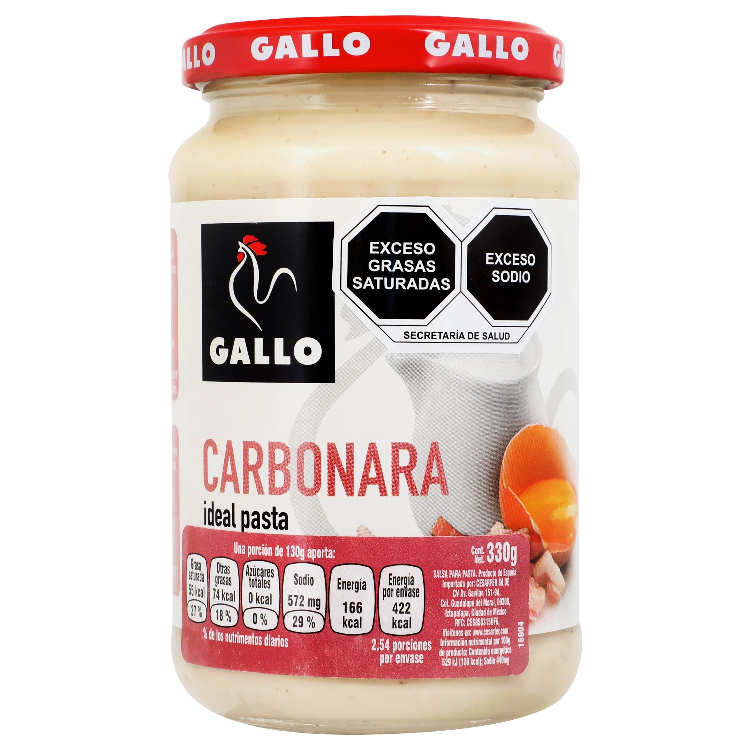 SALSA CARBONARA GALLO FRASCO 330  GR.