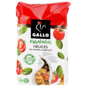 PASTA HÉLICES CON TOMATE Y ESPINACAS GALLO 450  GR.