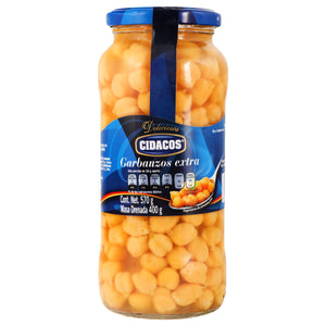 GARBANZOS EXTRA CIDACOS FRASCO 570  GR.