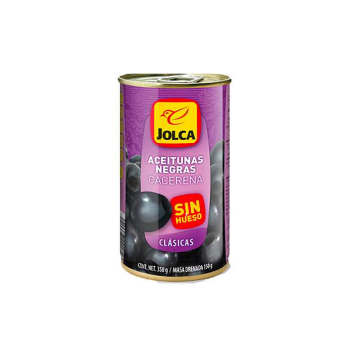 ACEITUNA NEGRA DESHUESADA JOLCA 350  GR.