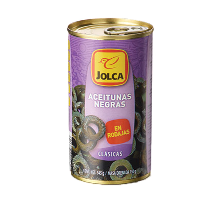 ACEITUNA NEGRA EN RODAJA JOLCA LATA 345  GR.