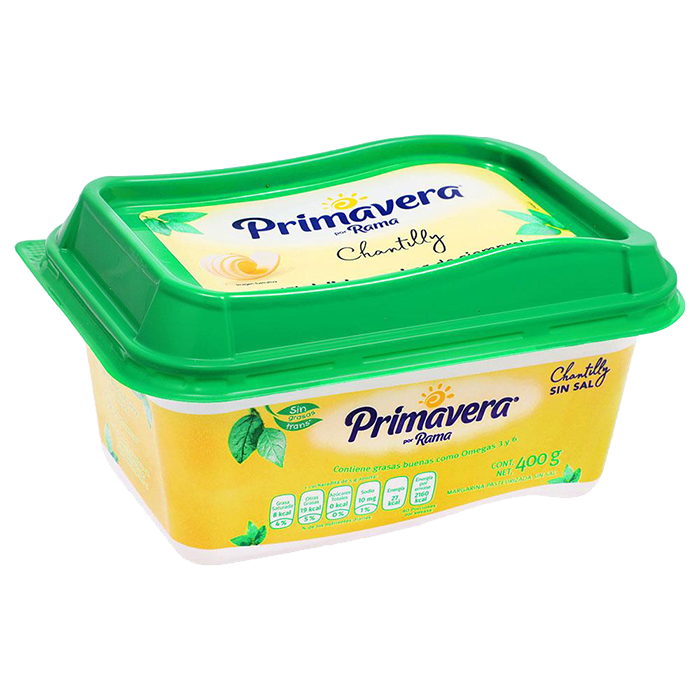 MARGARINA PRIMAVERA CHANTILLY SIN SAL 400  GR.