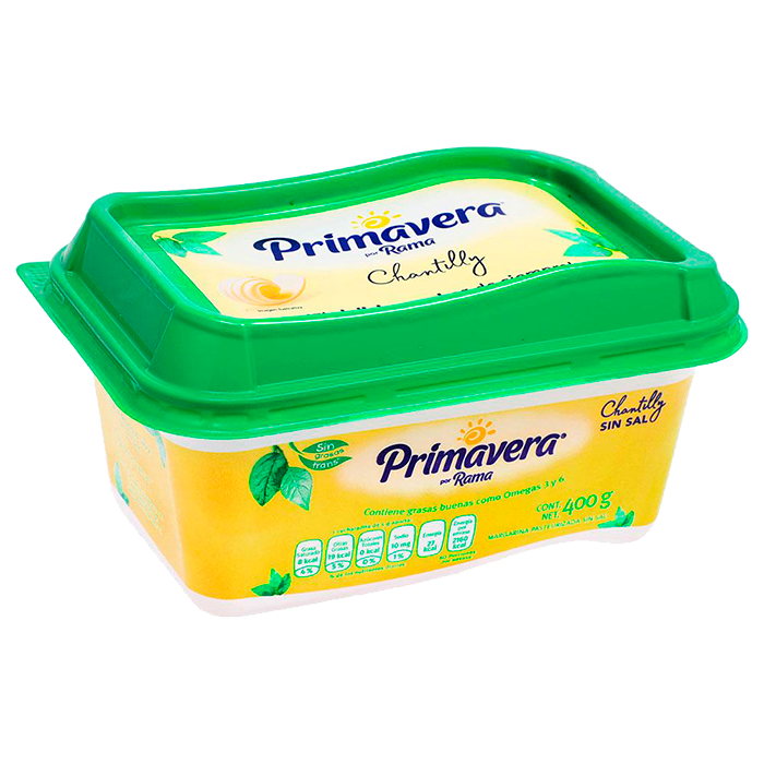 MARGARINA PRIMAVERA CHANTILLY SIN SAL 400  GR.