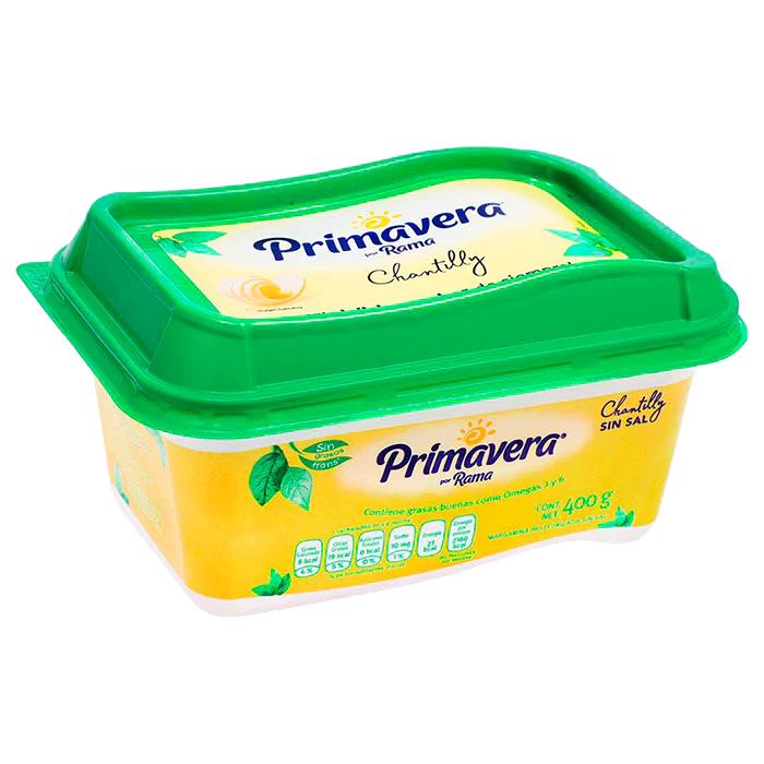 MARGARINA PRIMAVERA CHANTILLY SIN SAL 400  GR.